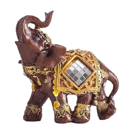 Jesscasday Elephant Sculpture Golden Elegant Figurine In 3 Size Feng Shui Home Office Decoration Resin Statue Gift Item
