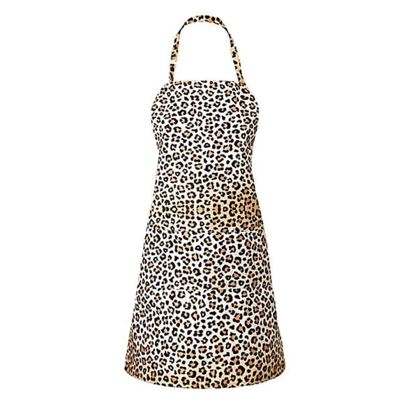 Jesscasday Fashion Animal Print Apron Stain Resistance Adjustable Neck Design Multiuse Accessory For Cooking Beauty Nail Salon