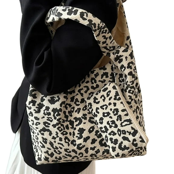 Jesscasday Fashionable Leopard Print Slouchy Bag For Women Stylish Shoulder Purse Handbag Underarm Bag For Work Shopping Everyd