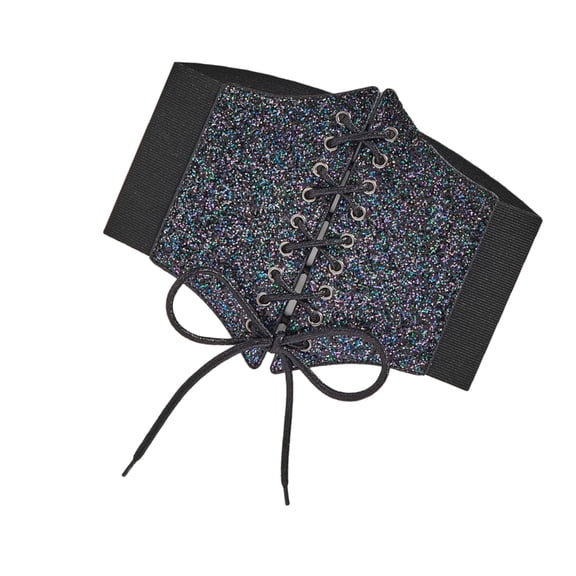 Jesscasday Girl Sequined Belt Grunge Waist Belt Trendy Stylish Glitter Corset for Jeans Dress