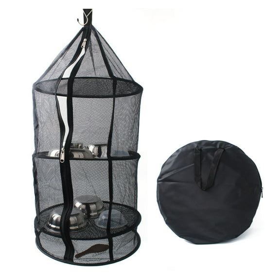 Jesscasday Hanging Drying Net, Folding 4 Layer Hanging Shelves Dry Rack Clothes Drying Net Mesh Nettings for Plant Clothes Drying