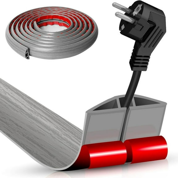 Jesscasday Heavy Duty SelfStick Wire Guard Channel Floor Wire Cover Flame Retardant PVC Materials Safe NonToxic Cable Protections