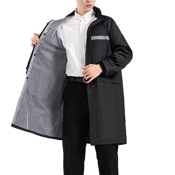 Jesscasday High Visibility Safety Concealed Hooded Long Length Waterproof Rain Jacket Construction Work Rain Coat Workwears Jacket