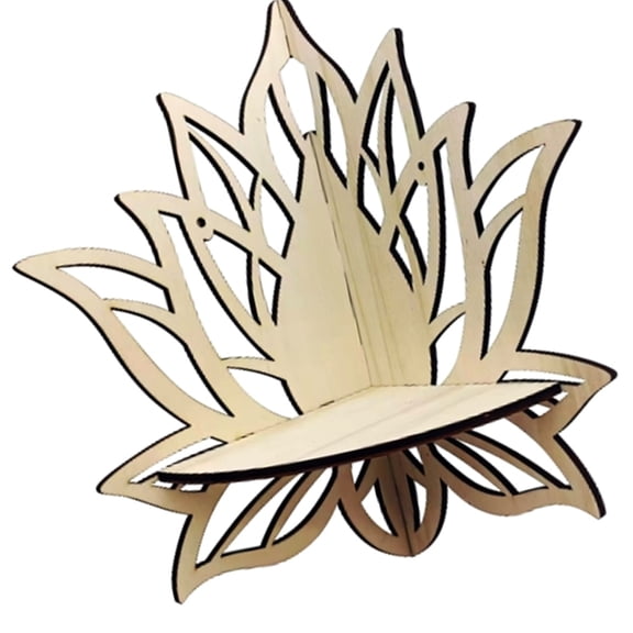 Jesscasday Hollowed Out Flower Corner Shelf Wood Floating Shelves Display Crystal Storage Rack for Plant Stand Organizers Decors