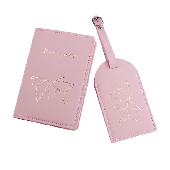 Jesscasday Hot Stamping The World Map Passport Cover with Luggage Tags Holder for Case Organizer Card Travel Protector Organizer
