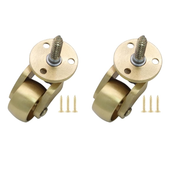Jesscasday Industrial Brass Casters Wheel Set Quiet 360 Rotation Floor Safeguarding Rollers set for Sofa Cabinet Table Mounting