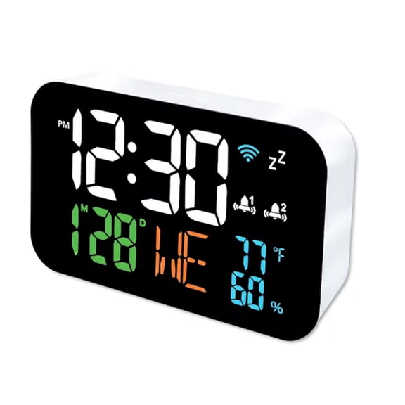 Jesscasday Intelligent Clock With Realtime Weather Monitoring And Snoozes Functionality