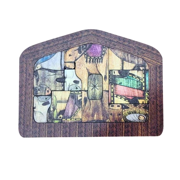 Jesscasday Intricate Nativity Scene Sculpture Nativity Puzzle for Spiritual Home Accent