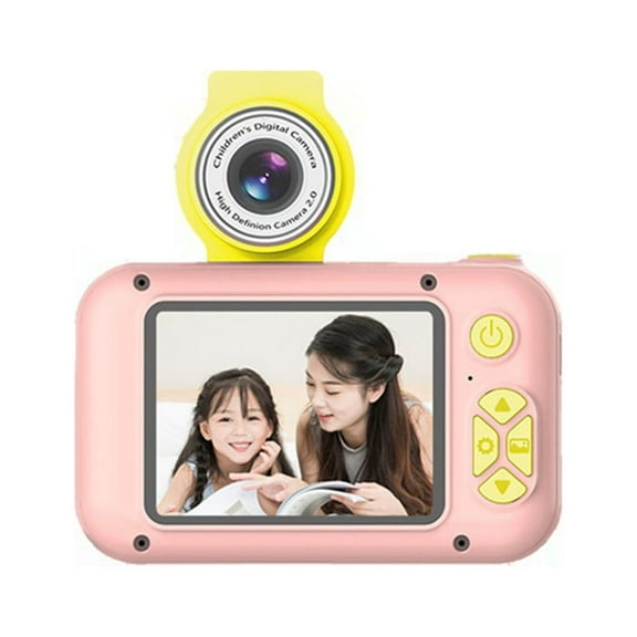 Jesscasday Kids Camera 2.4in IPS Screen 180° Flip Lens Selfie Digital Cam for 4-12 Year Old