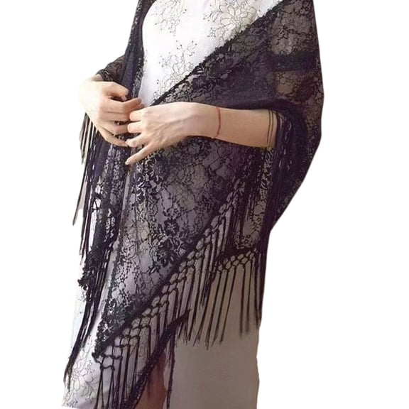 Jesscasday Long Tassels Silk Shawl For Evening Event Shoulder Wrap With Fringes Perfect For Dresses And Formal Occasion