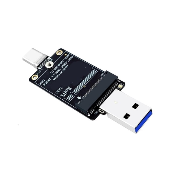 Jesscasday M.2 to USB A Type C SSD Enclosure Adapter M.2 NVME Enclosure Interposer Board JMS583 Chip 10Gbps Support 2230 SSD