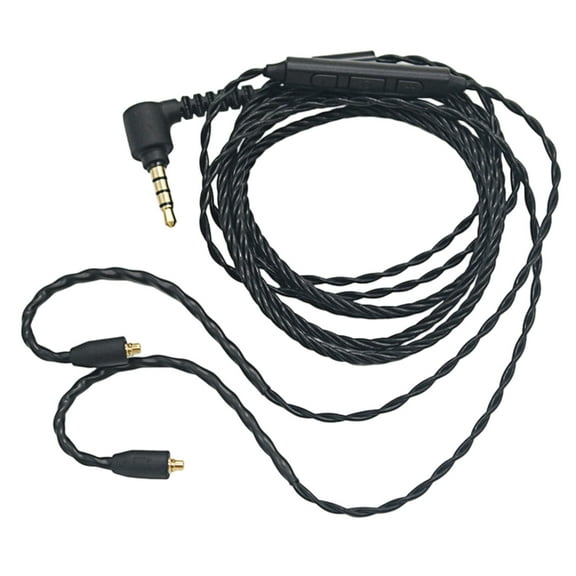 Jesscasday MMCX to 3.5mm Sound Cable with 4 Braideds Wire and Three Button Inlines Microphones Control