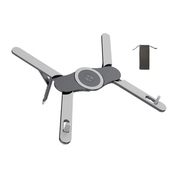 Jesscasday Magnetic Aluminum Alloy Tablets Stand Portable Multiple Angle Adjustable Laptop Holder Lightweighted 6 Level Tilt