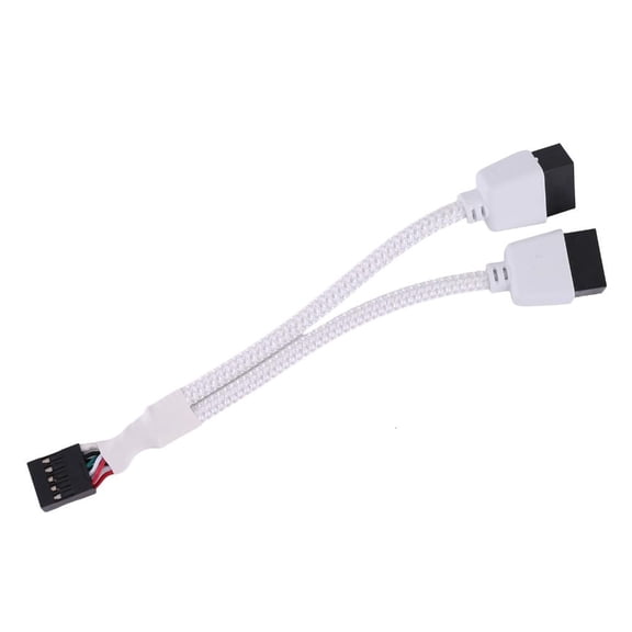 Jesscasday USB 2.0 9Pin to Dual9Pin Shielded Cable for Enhanced Signal Stability 15CM