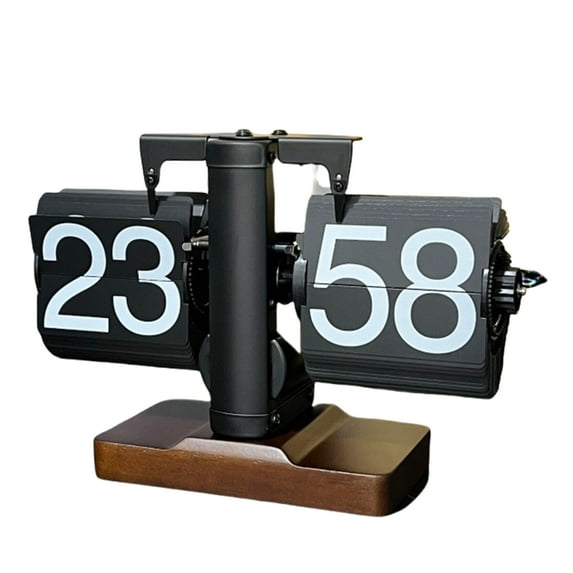 Jesscasday Mechanical Digital Turn Page Clock for Indoor Home Use with Clear Number Display