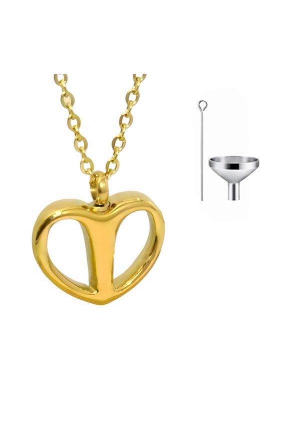 Memory Heart Pendants Necklace Women Heart Keepsakes Necklace Elegant Heart Cremation Necklace Love Forever Encapsulated