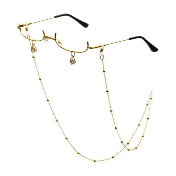 Jesscasday Men Women's Half Frame Glasses New Half Moon Metal Eyewears Business Glasses