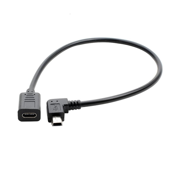 Jesscasday Mini USB 2.0 Male to USB 3.1 Type C Female Data Charging Conversion Cable 27cm