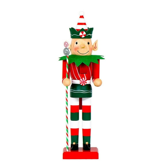 Jesscasday Modern Candy Elf Nutcrackers Holiday Figure Wooden Home Display Tabletop Decors