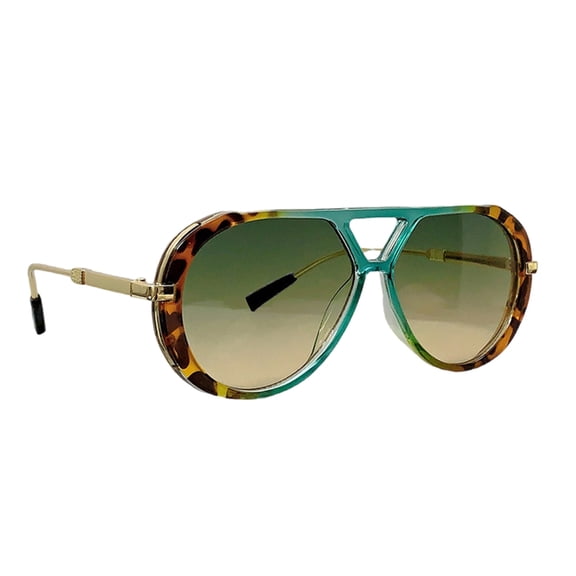 Jesscasday Modern Leopard Print Sunglasses Gradient Lenses Double Bridge Frame Eye Glasses