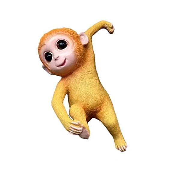 Jesscasday Monkey Hanging Pots Adornment, Durable Resin Planter Pots Hangers Monkey Sculpture for Balconies and Porch Decoration