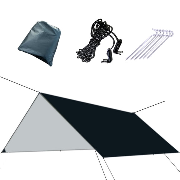 Jesscasday Multifunctional Backpacking Tarps Set Weatherproofed Sunshades Camping Tarps for Sun and Weather Protecting