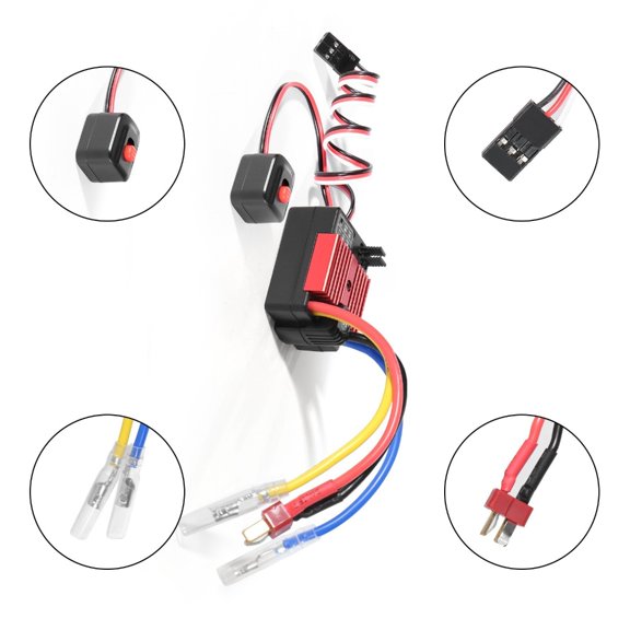 Jesscasday Multiple Mode Brushed Speed Controller 1/10 Scale Compatible 540 550 Motors