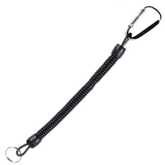 Jesscasday Outdoor Security Gear Tool Spring Elastic Rope Portable Fishing Lanyards Camping Carabiner Anti-lost Phone Keychain