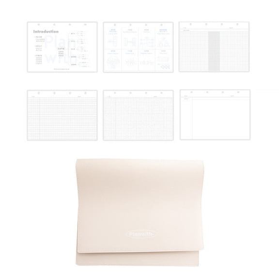 Jesscasday PU Binder Planner Notebook Binder Journal Notebook 68 Pages Gridded/Dotted/Lined