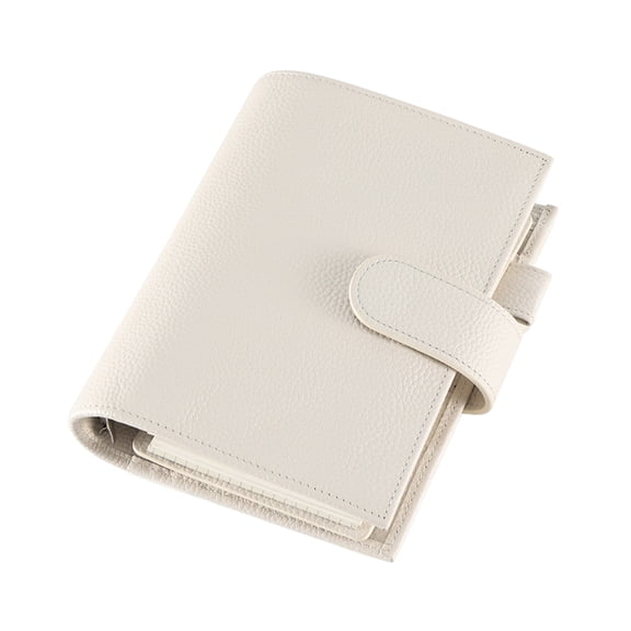 Jesscasday PU Leather Binder Journal Refillable Notebook with Pen Slot Card Holder Receipt Pocket Zippered Cash Bag for Women Men