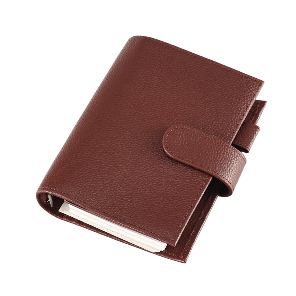 Jesscasday PU Leather Binder Journal Refillable Notebook with Pen Slot Card Holder Receipt Pocket Zippered Cash Bag for Women Men