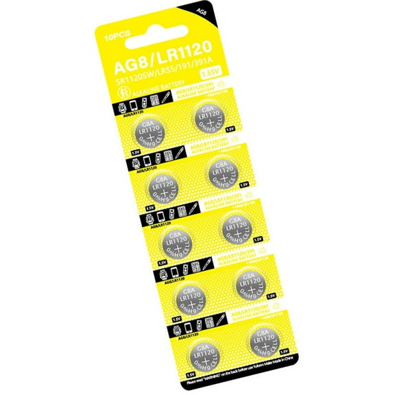 Jesscasday Pack of 10pcs/sheet AG8 LR1120 Batteries Coin Cell For Various Electronic Need