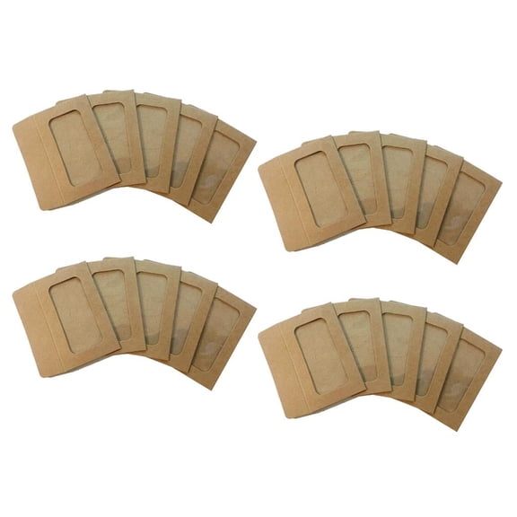 Jesscasday Pack of 20 Handmade Envelopes with Clear Window, Gift Card Envelope, 4x2Inch