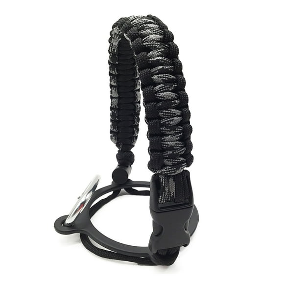 Jesscasday Paracord Handle Carabiner Water Bottle Handle Strap for Outdoor, Water Bottle Strap Paracord Handle with Safety Cord
