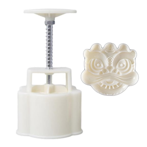 Jesscasday Plastic Mooncake Mold 3D Lion Shapes Design Stamp Cookie Cutter Mold DIY Baking