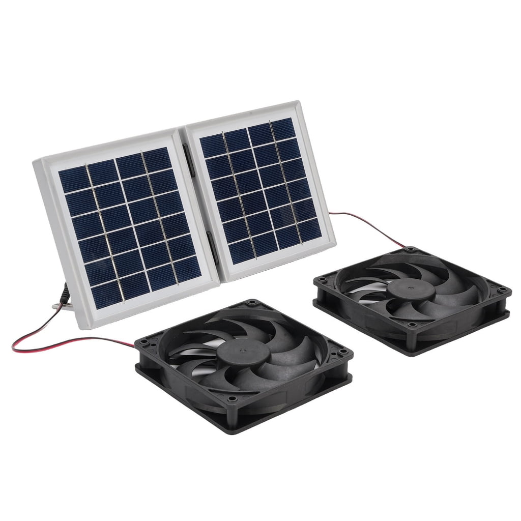 Jesscasday Portable 10W Solar Panel Fan Solar Exhaust Fan Mini Ventilator for Greenhouse Indoor Outdoor Fan Waterproof
