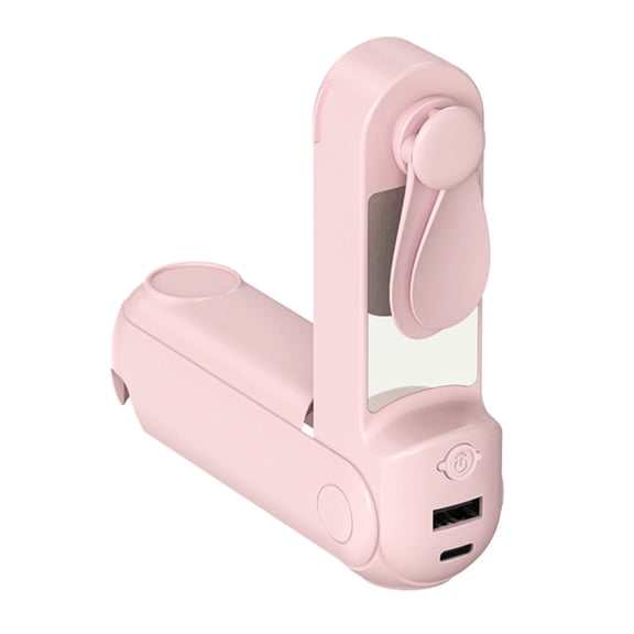 Jesscasday Portable Desktop Fan with LED Light and Adjustable Stand Plastic Texture Perfect for Indoor and Outdoor Cooling Solution