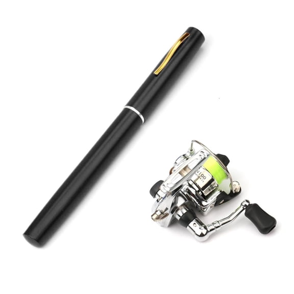 Jesscasday Portable Mini Pocket Fishing Rod Telescopic Pen Shaped Fishing Rod Collapsible Fishing Rod for Salt/Freshwater Fishing