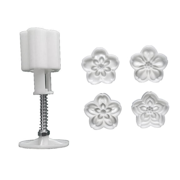 Jesscasday Professional 4Pc Flower Cake Molds ABS Plastic Hand Press Decorating Set Home Bakery Essential