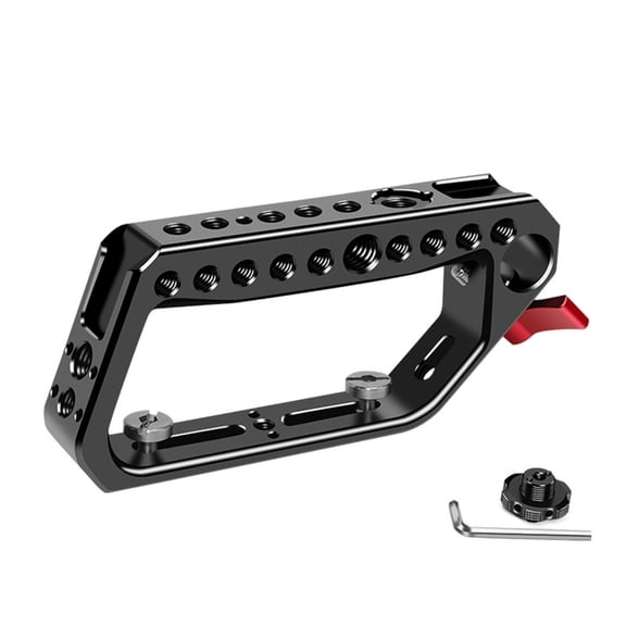 Jesscasday Professional Camera Cage Double Cold Shoe Slot Comfortable Grip Top Handle