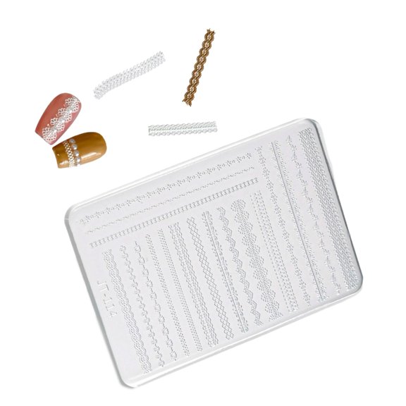 Jesscasday Professional Nail Mould Silicone Stampers With Realistic Floral Lace Multipurpose Crafting Tool for Beauty Projects