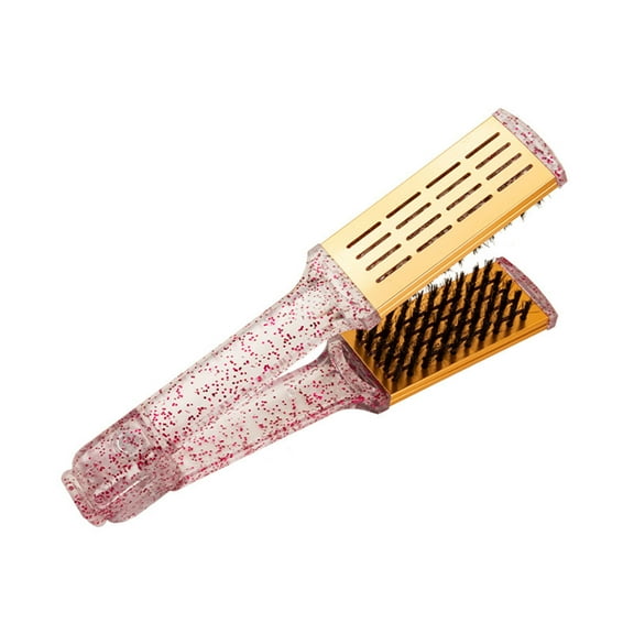 Jesscasday Professional V Shaped Combs Hair Straightener Brush Anti-static Dual-Brush Comb