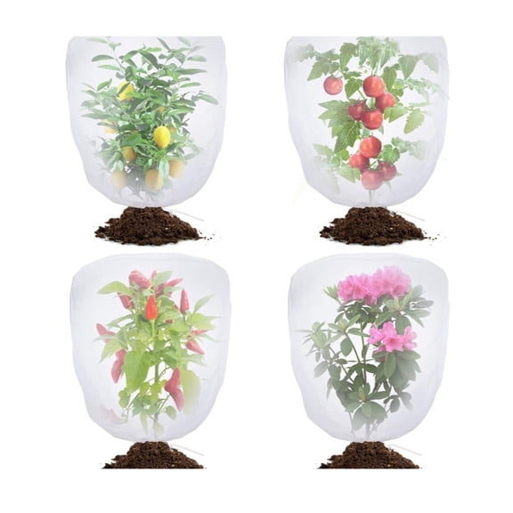 Jesscasday Protective Garden Netting Barrier with Drawstring Net Tomato Plant Netting for Cicadas Vegetables Blueberry Bushes