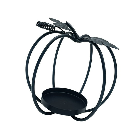 Jesscasday Pumpkin Figure Candle Holder Metal Tealight Stand for Halloween Party Decors