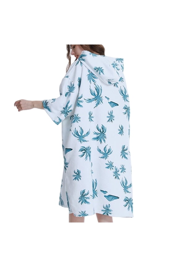 Quick Drying Hooded Towel Changing Robe Changing Towel Poncho Hoodied Robe for Swimming Wetsuit Beach Swimsuit Changing