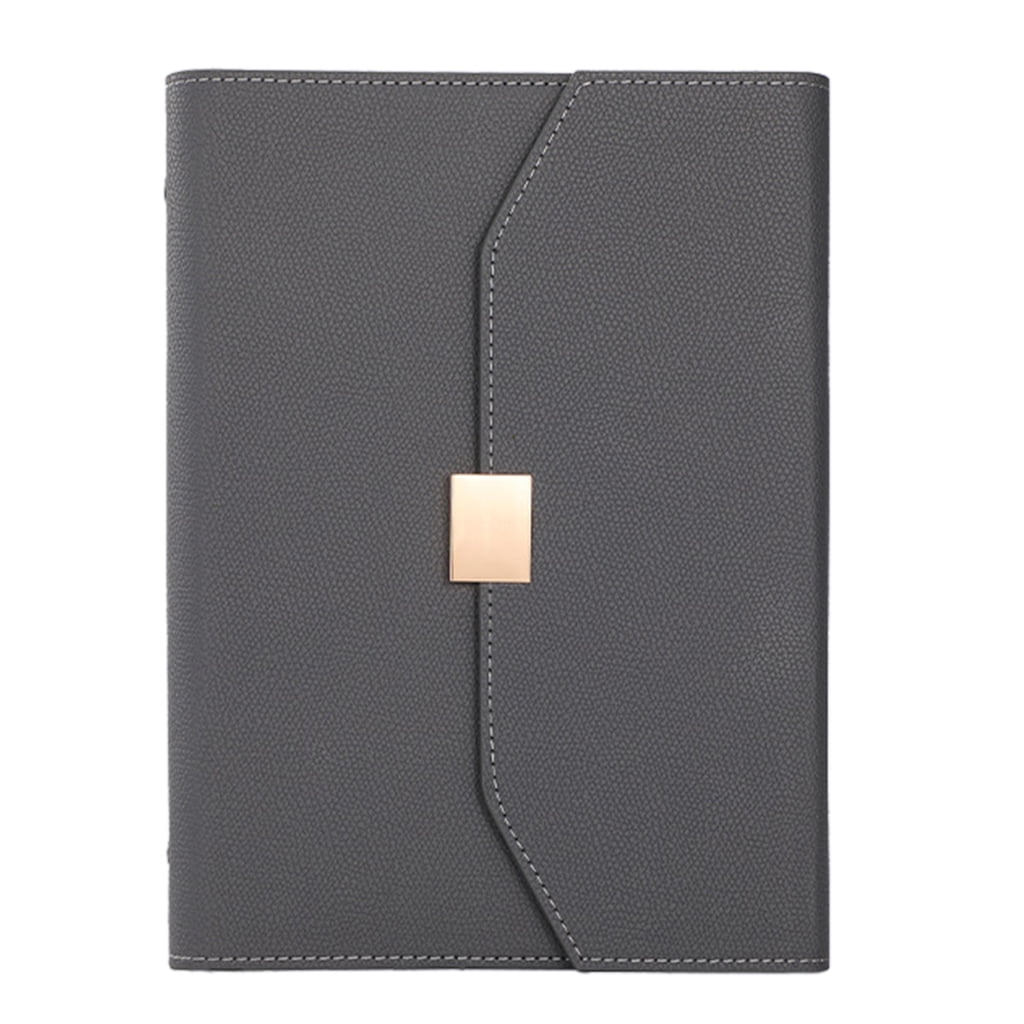 Jesscasday Refillable Journal Notebook with Card Holder and Pen Slot Leather Binder Notebook 200Pages Lined for Women Men Student