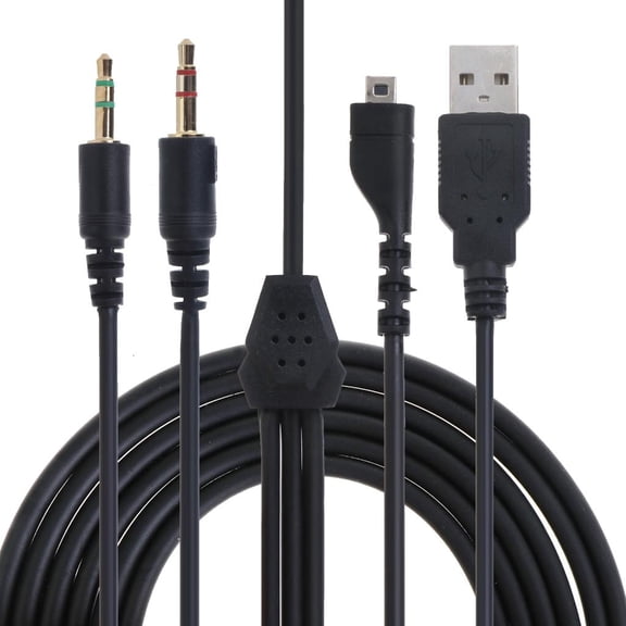 Jesscasday Replacement RGB USB 3.5mm Mic Audio Cable Splitter Cord for Arctis 3 5 7 Pro Wired Wireless Gaming Headset