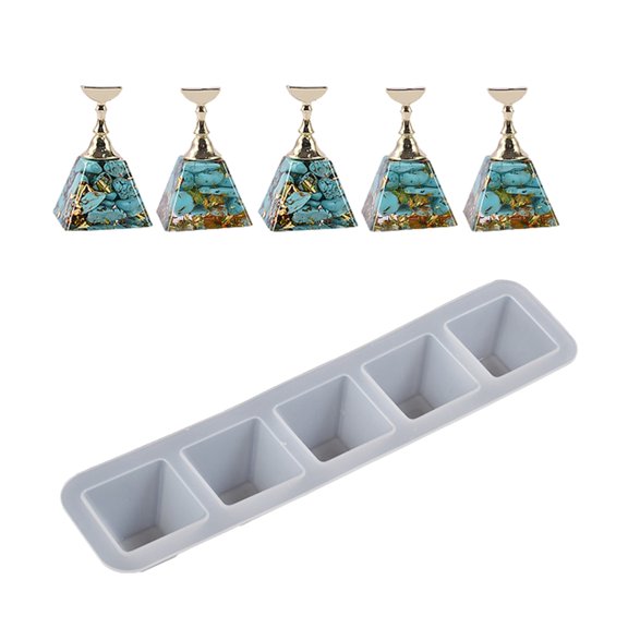 Jesscasday Resin Nail Practice Stand Base Mold Round Epoxy Casting Molds for Nail Designs
