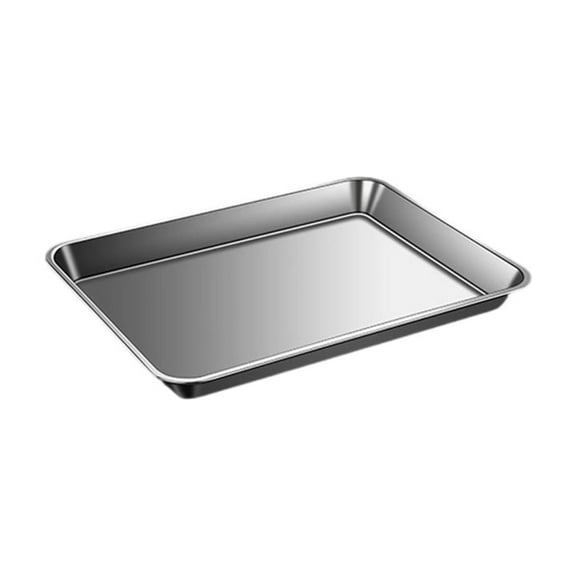 Jesscasday Rustproof Cookie Sheet Flat Bottom Tray Stainless Steel Flat Baking Pan For Cakes Breads And Pastries Preparation