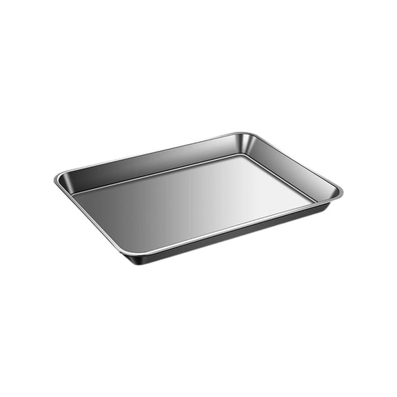 Jesscasday Rustproof Cookie Sheet Flat Bottom Tray Stainless Steel Flat Baking Pan For Cakes Breads And Pastries Preparation